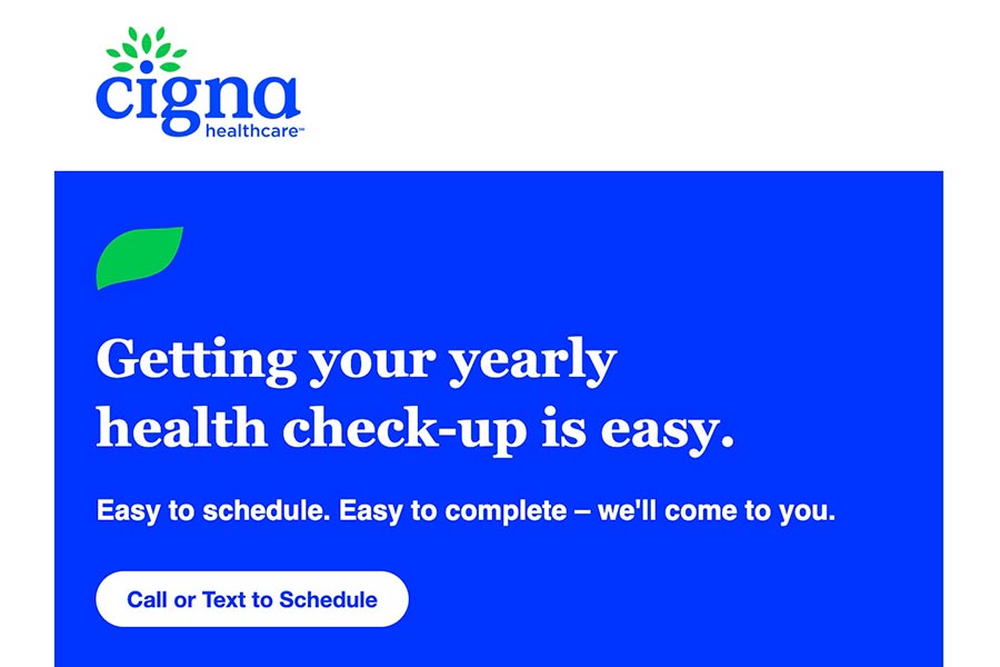 Cigna Healthcare: Email template development.