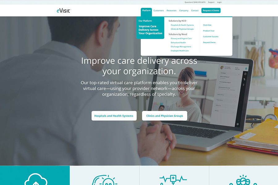eVisit: Website design and developed in WordPress.