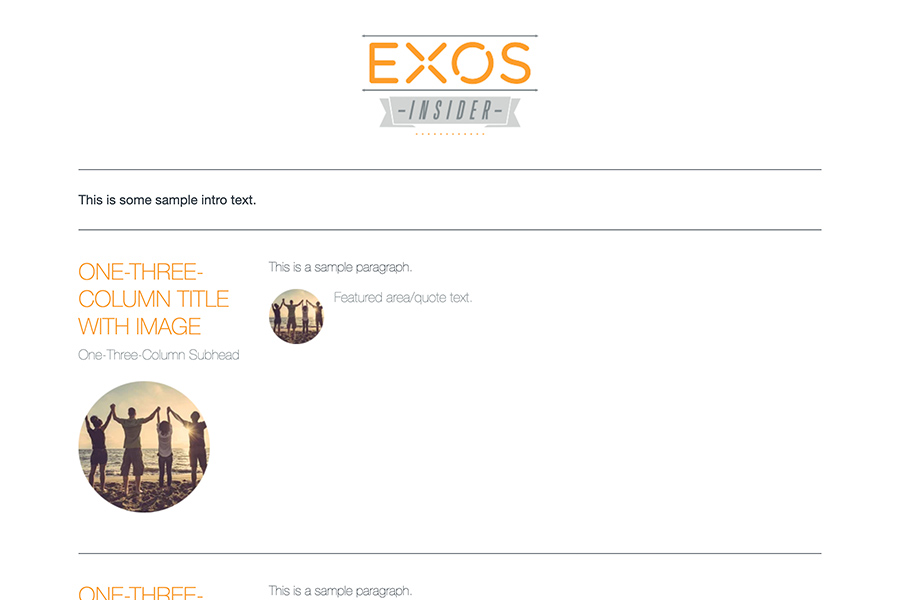 EXOS Insider: Landing page template developed in HubSpot.