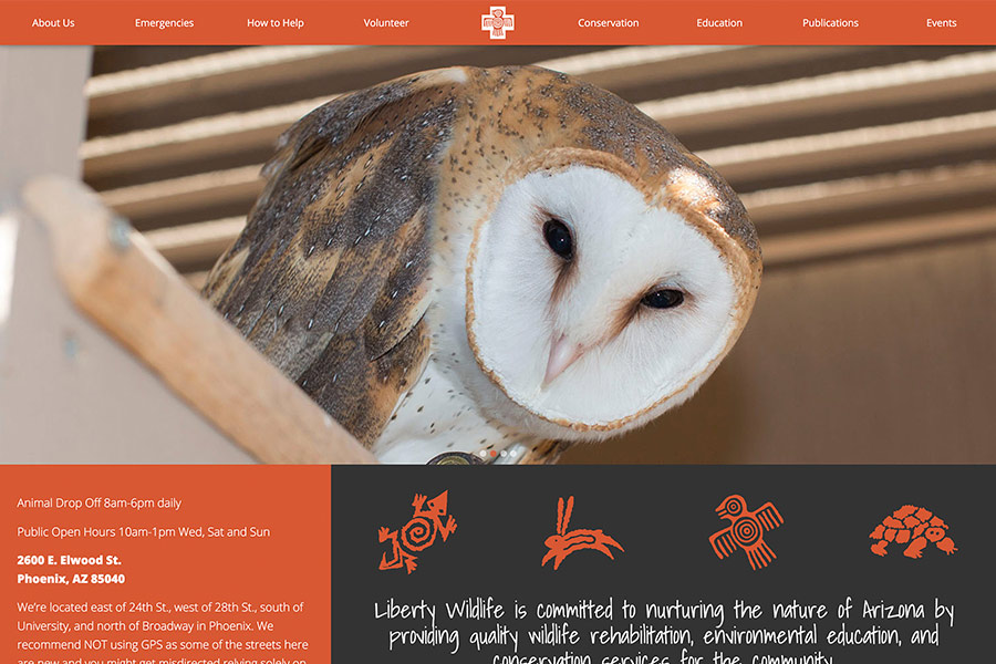 Liberty Wildlife: Website design and developed in WordPress.