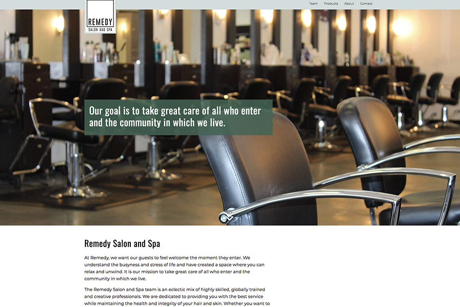 Remedy Salon: Website design and developed in WordPress.
